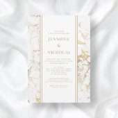 Elegant White & Gold Marble Virtual Wedding Kaart