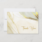 Elegant White Gold Marble Wedding Bedankkaart (Voorkant)