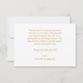 Elegant White Gold Marble Wedding Bedankkaart (Achterkant)