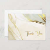 Elegant White Gold Marble Wedding Bedankkaart (Voorkant / Achterkant)