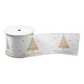Elegant White Gold Merry-kerstboomsterren  Satijnen Lint (Spoel)
