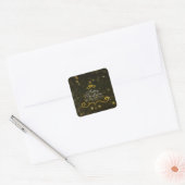 Elegant White Gold Merry-kerstCadeaus Vierkante Sticker (Envelop)