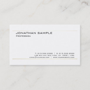 Elegant White Gold Modern Chic Simple Sjabloon Visitekaartje