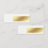 Elegant White Gold Modern Professional Eenvoudig C Mini Visitekaartje (Voorkant / Achterkant)