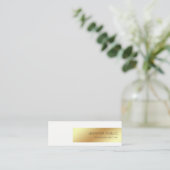 Elegant White Gold Modern Professional Eenvoudig C Mini Visitekaartje (Staand voorkant)