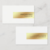 Elegant White Gold Modern Professional Eenvoudig C Visitekaartje (Voorkant / Achterkant)