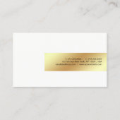 Elegant White Gold Modern Professional Eenvoudig C Visitekaartje (Achterkant)