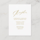 Elegant White Gold Modern Script Weddenschap Informatiekaartje (Voorkant)