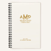 Elegant White Gold Monogram Bullet Page Journal Notitieboek (Voorkant)