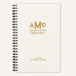Elegant White Gold Monogram Bullet Page Journal Notitieboek