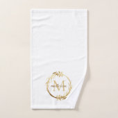 Elegant White Gold Monogram Eucalyptus Wreate Bad Handdoek (Handdoek)
