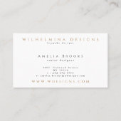 Elegant White Gold Monogram Luxurous Typografie  Visitekaartje (Achterkant)