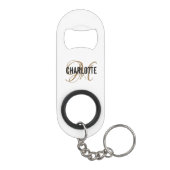 Elegant white gold monogram name mini flessenopener (Achterkant)