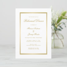 Elegant White Gold Monogram Rehearsal Dinner