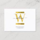 Elegant White Gold Monogram Social Media QR Code Visitekaartje (Voorkant)