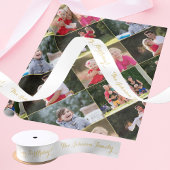 Elegant White Gold Name Happy Birthday Gift Wrap Satijnen Lint