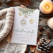 Elegant White Gold ornament Christmas party Kaart