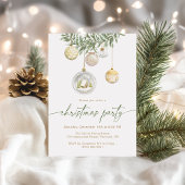 Elegant White Gold ornament Christmas party Kaart