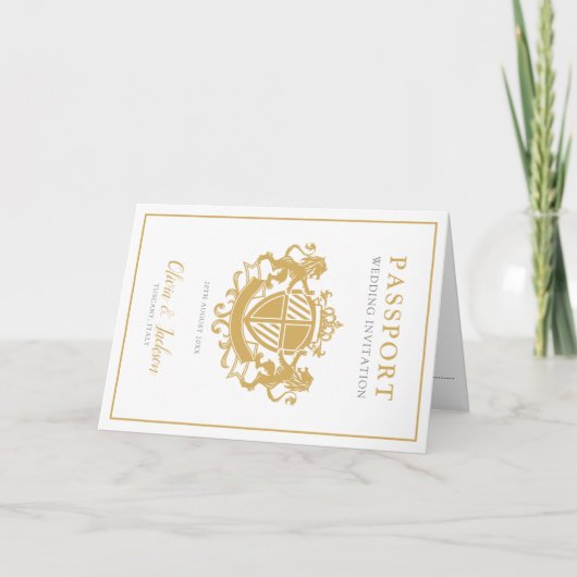 Elegant White & Gold Passport Destination Wedding (Voorkant)