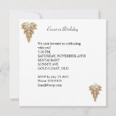 Elegant White Gold Pearl Birthday Party Kaart (Achterkant)