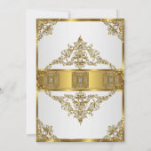 Elegant White Gold Pearl Damask Foto van 2 oktober Kaart (Achterkant)