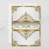 Elegant White Gold Pearl Damask Foto van dag 4 Kaart (Achterkant)