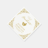 Elegant White Gold Pharmacy School Afstuderen Servet (Hoek)