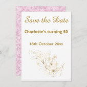 ELEGANT WHITE GOLD PINK MARBLE BEWART DE DATUM (Voorkant / Achterkant)