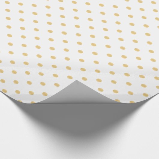 Elegant White & Gold Polka Dots Pattern Cadeaupapier (Hoek)