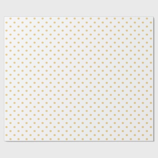 Elegant White & Gold Polka Dots Pattern Cadeaupapier (Vlak)