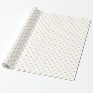 Elegant White & Gold Polka Dots Pattern Cadeaupapier
