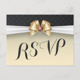 Elegant White Gold Ribbon Red Diamond Weddenschap  Uitnodiging Briefkaart