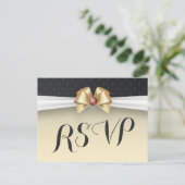 Elegant White Gold Ribbon Red Diamond Weddenschap  Uitnodiging Briefkaart (Staand voorkant)