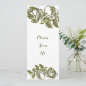 Elegant White Gold Rozen - Aangepaste uitnodiginge Kaart (Staand voorkant)