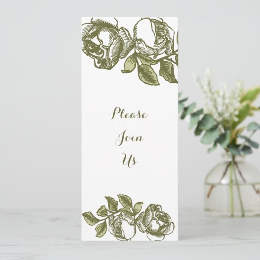 Elegant White Gold Rozen - Aangepaste uitnodiginge Kaart (Staand voorkant)