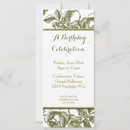 Elegant White Gold Rozen - Aangepaste uitnodiginge Kaart (Achterkant)