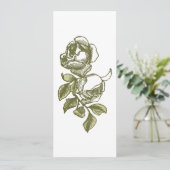 Elegant White Gold Rozen Custom Wedding Invitation Kaart (Staand voorkant)