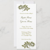 Elegant White Gold Rozen Custom Wedding Invitation Kaart (Achterkant)