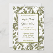 Elegant White Gold Rozen Custom Wedding Invitation Kaart (Achterkant)