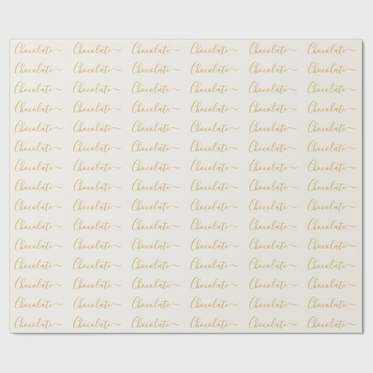 Elegant White Gold Script Chocolate Business Cadeaupapier (Vlak)