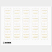 Elegant White Gold Script-kerstsopflakkeringen Vierkante Sticker (Vel)