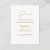 Elegant White Gold Script Weduwdetails Informatiekaartje (Voorkant)