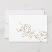 Elegant white gold simple floral Bridesmaid Kaart (Achterkant)