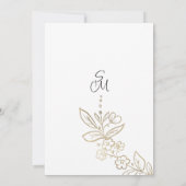 Elegant white gold simple floral Table Number Kaart (Achterkant)