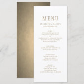 Elegant White Gold Simple Wedding Menu (Voorkant / Achterkant)