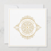 Elegant White Gold Square WEDDING Classic I Kaart (Voorkant)