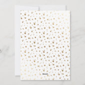 Elegant White Gold Stars script Fotokerstmis Feestdagenkaart (Achterkant)