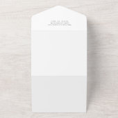 Elegant White & Gold Wedding All In One Uitnodiging (Buitenkant)