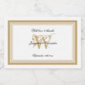 Elegant White Gold Wedding Chic Monogram Cute Mini Likeurfles Etiket (Enkel label)