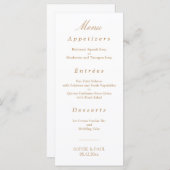 Elegant White Golden Beige Wedding Menu (Voorkant / Achterkant)